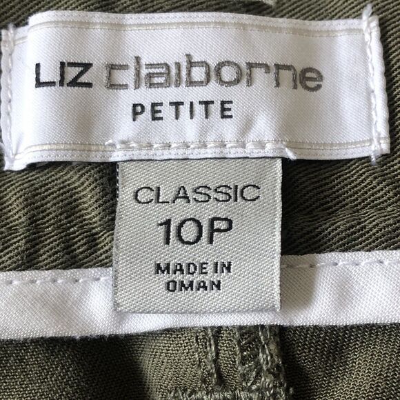 Liz Claiborne Petite Classic Olive Green Capri Pants Size 10P - Picture 3 of 12